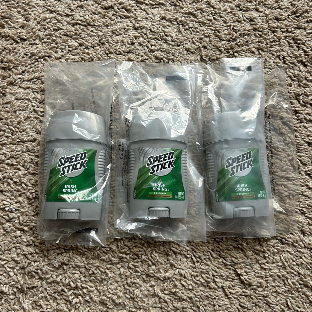 Speed Stick Irish Spring Deodorant Trio (Set of 3 Deodorants) for Men 1.8 oz